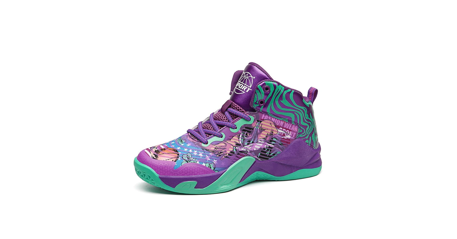 Men's Basketball Shoes High Top Graffiti Fashion Sneakers